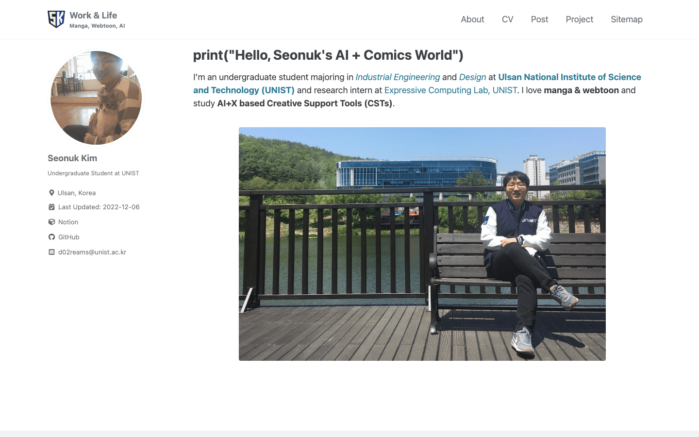 GitHub Pages Jekyll website screenshot